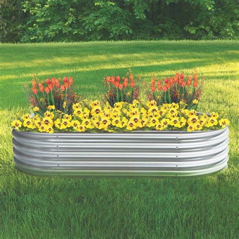 oval galvanized steel planter box|4x8 galvanized containers for gardening.